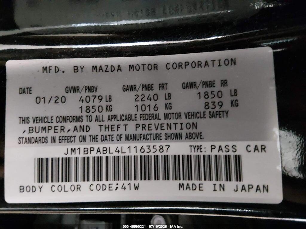 JM1BPABL4L1163587 2020 MAZDA MAZDA3 photo no. 9