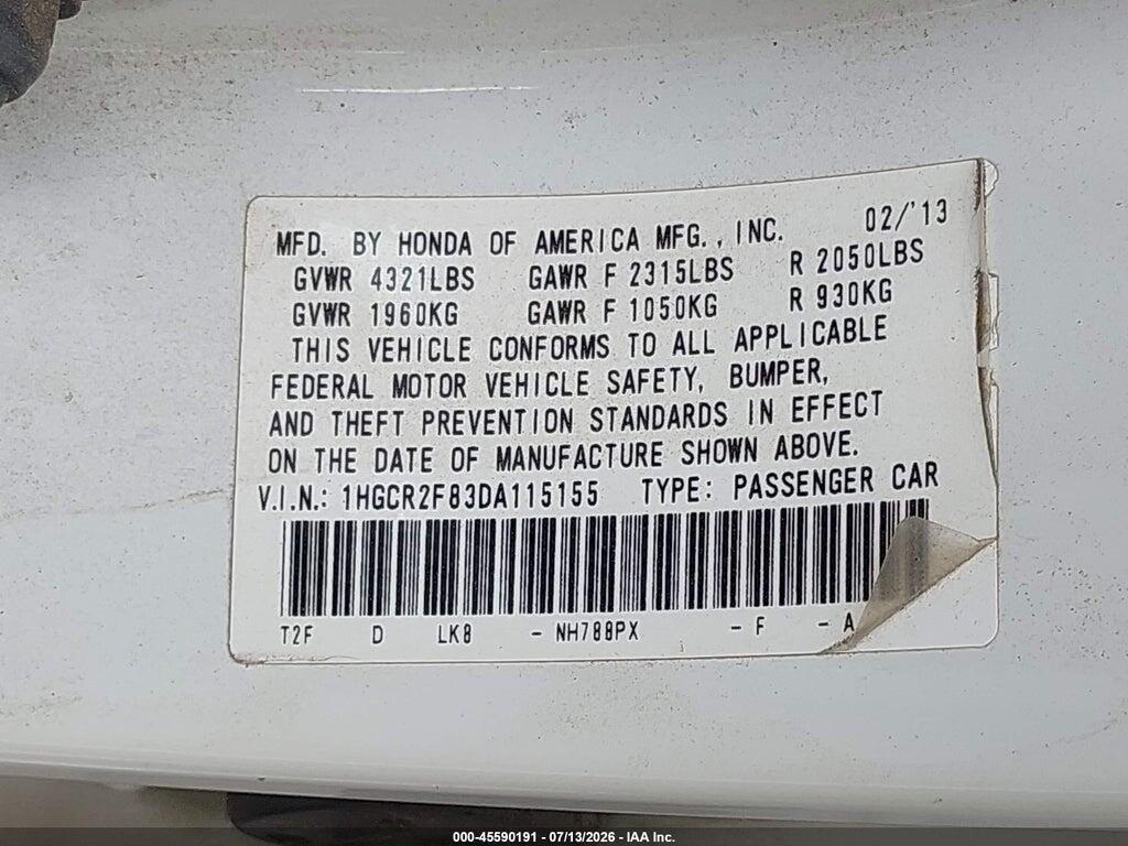 1HGCR2F83DA115155 2013 HONDA ACCORD photo no. 9