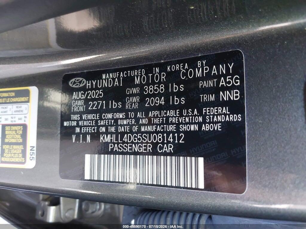 KMHLL4DG5SU081412 2025 HYUNDAI ELANTRA photo no. 9