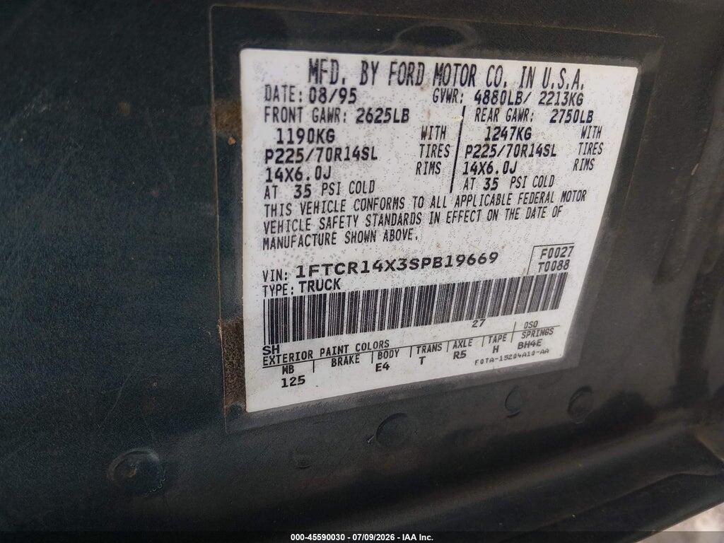 1FTCR14X3SPB19669 1995 FORD RANGER photo no. 9