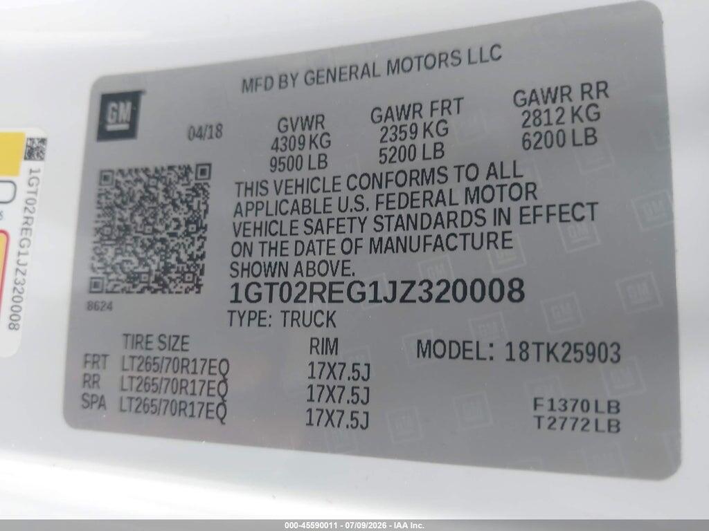 1GT02REG1JZ320008 2018 GMC SIERRA 2500HD photo no. 9