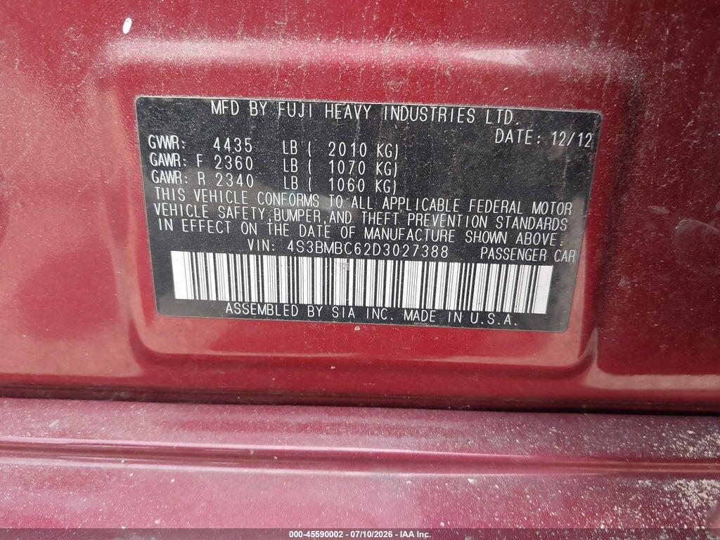 4S3BMBC62D3027388 2013 SUBARU LEGACY photo no. 9