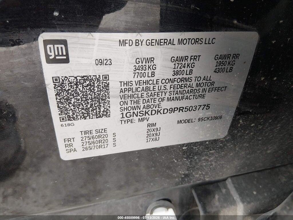 1GNSKDKD9PR503775 2023 CHEVROLET SUBURBAN photo no. 9