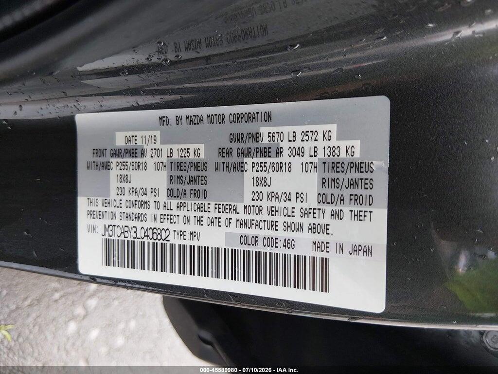 JM3TCABY3L0406802 2020 MAZDA CX-9 photo no. 9