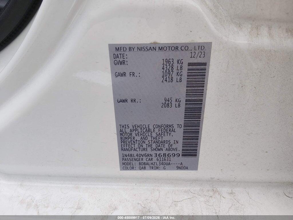 1N4BL4DV6RN368699 2024 NISSAN ALTIMA photo no. 9