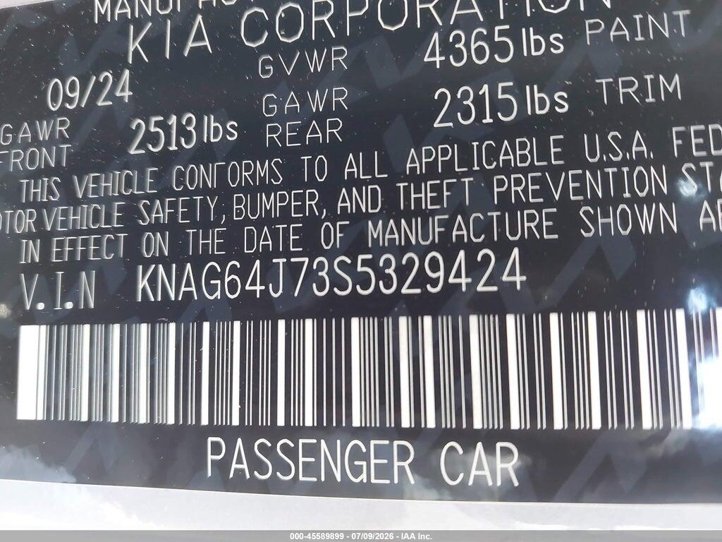 KNAG64J73S5329424 2025 KIA K5 photo no. 9