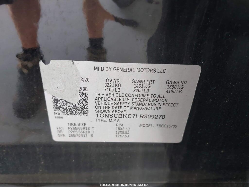 1GNSCBKC7LR309278 2020 CHEVROLET TAHOE photo no. 9