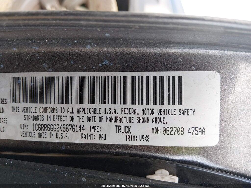 1C6RR6GG2KS676144 2019 RAM 1500 CLASSIC photo no. 7