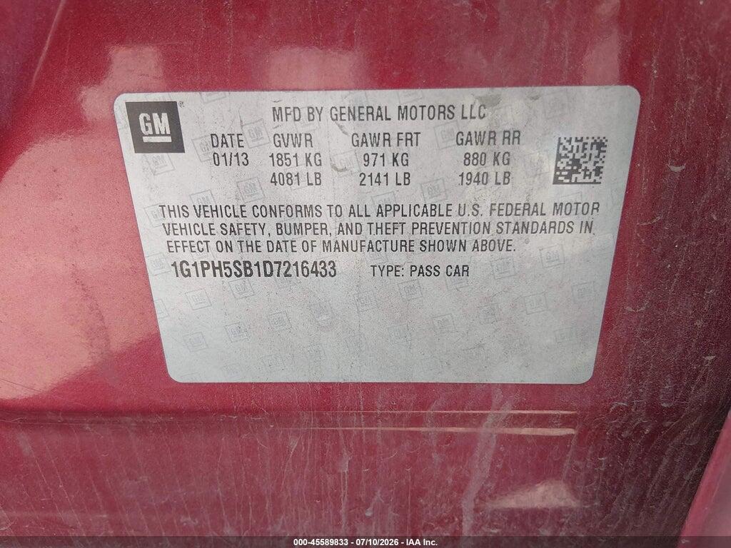 1G1PH5SB1D7216433 2013 CHEVROLET CRUZE photo no. 9