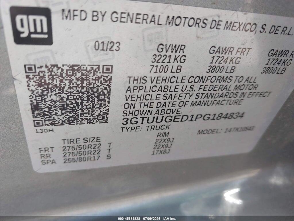 3GTUUGED1PG184834 2023 GMC SIERRA 1500 photo no. 9