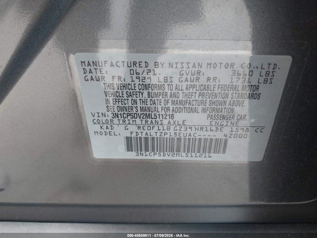 3N1CP5DV2ML511216 2021 NISSAN KICKS photo no. 9