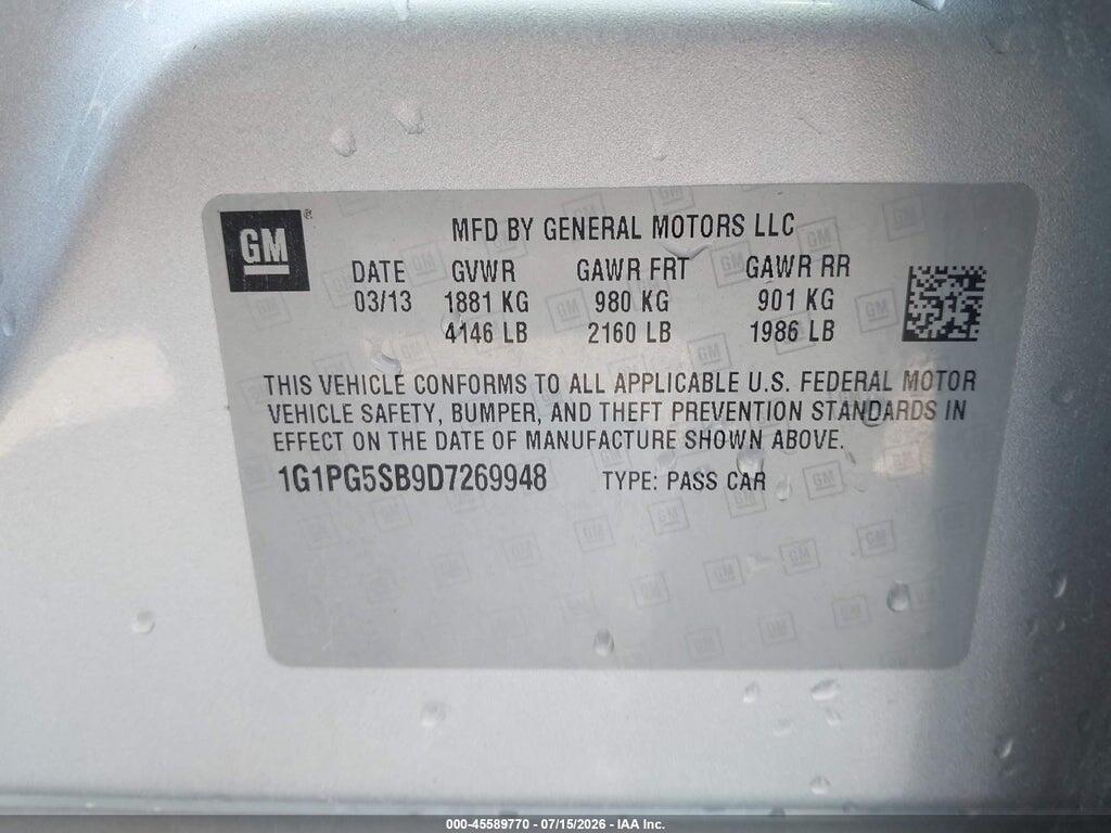1G1PG5SB9D7269948 2013 CHEVROLET CRUZE photo no. 9