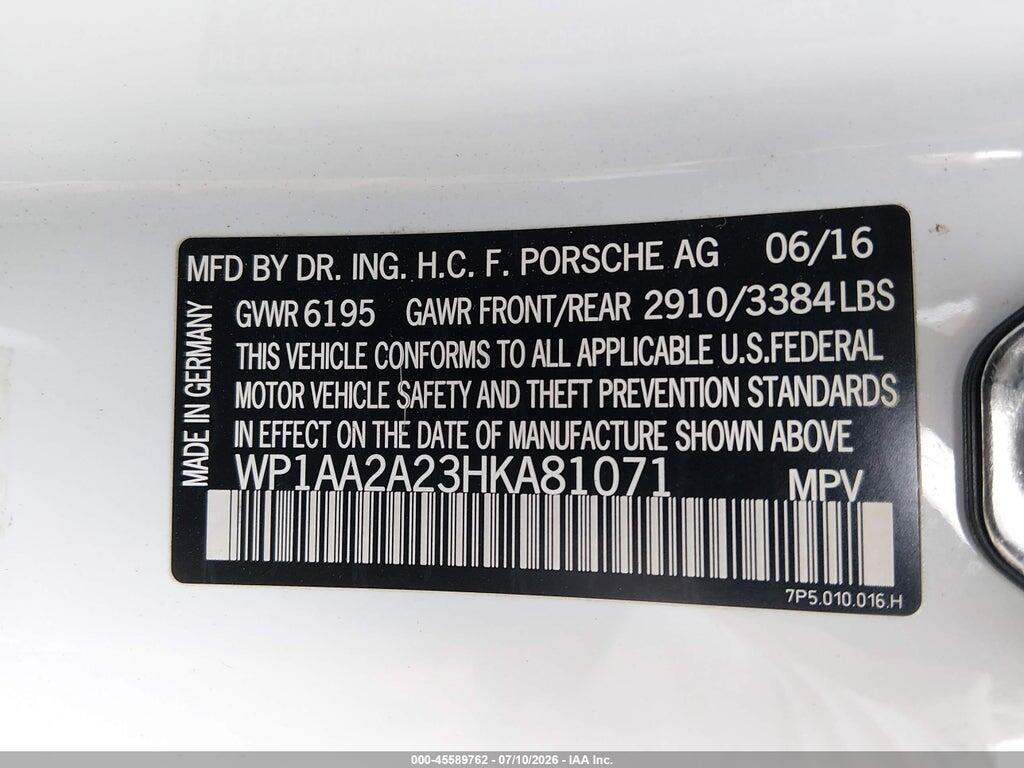WP1AA2A23HKA81071 2017 PORSCHE CAYENNE photo no. 9