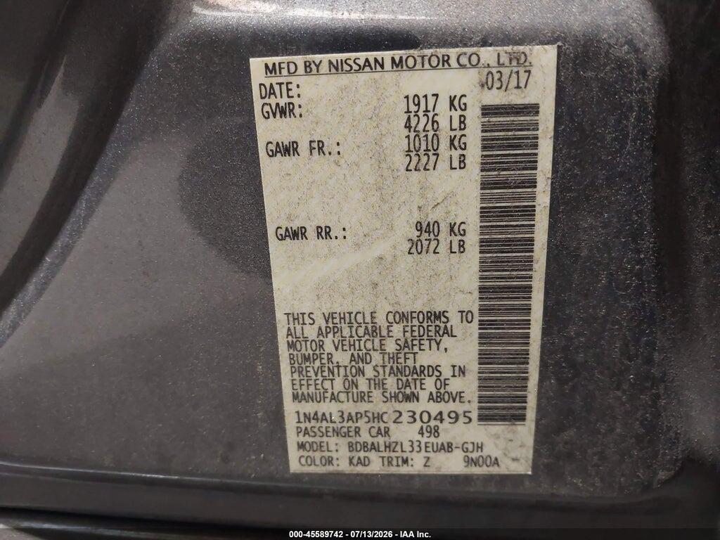 1N4AL3AP5HC230495 2017 NISSAN ALTIMA photo no. 9
