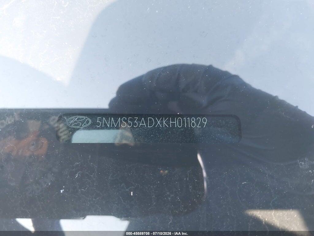 5NMS53ADXKH011829 2019 HYUNDAI SANTA FE photo no. 9