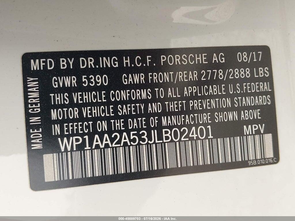 WP1AA2A53JLB02401 2018 PORSCHE MACAN photo no. 9