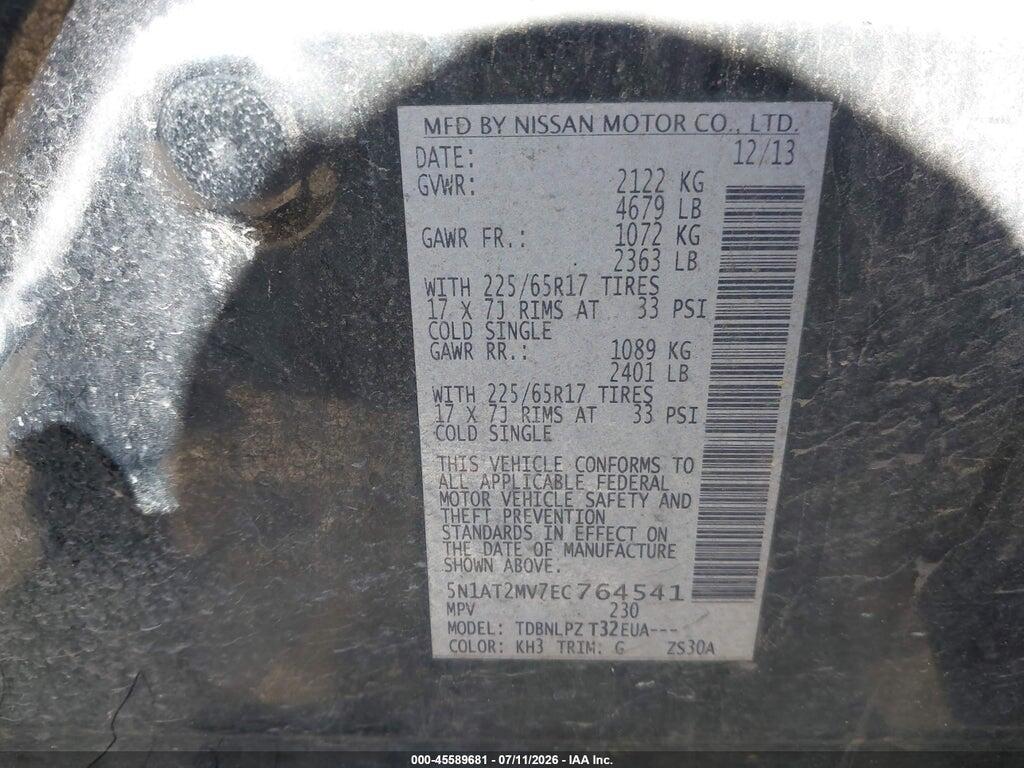 5N1AT2MV7EC764541 2014 NISSAN ROGUE photo no. 9