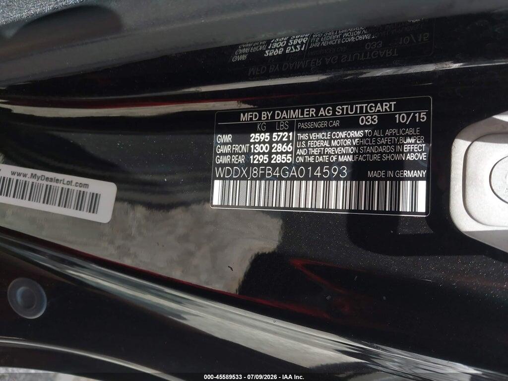 WDDXJ8FB4GA014593 2016 MERCEDES-BENZ S 550 photo no. 9