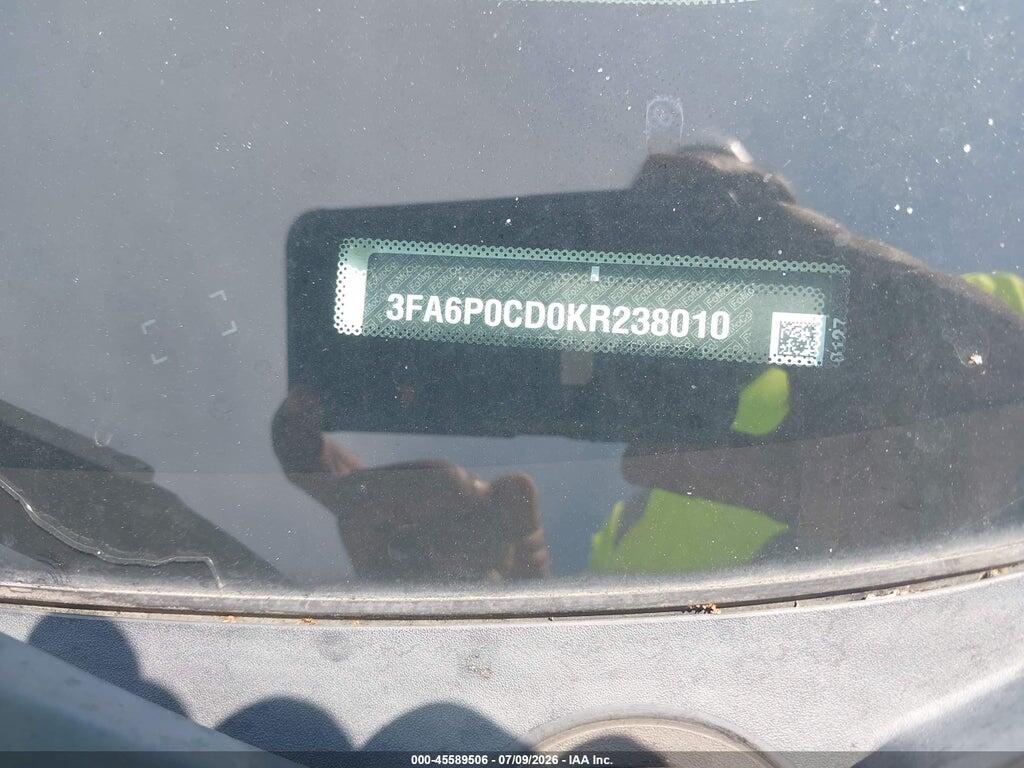 3FA6P0CD0KR238010 2019 FORD FUSION photo no. 9
