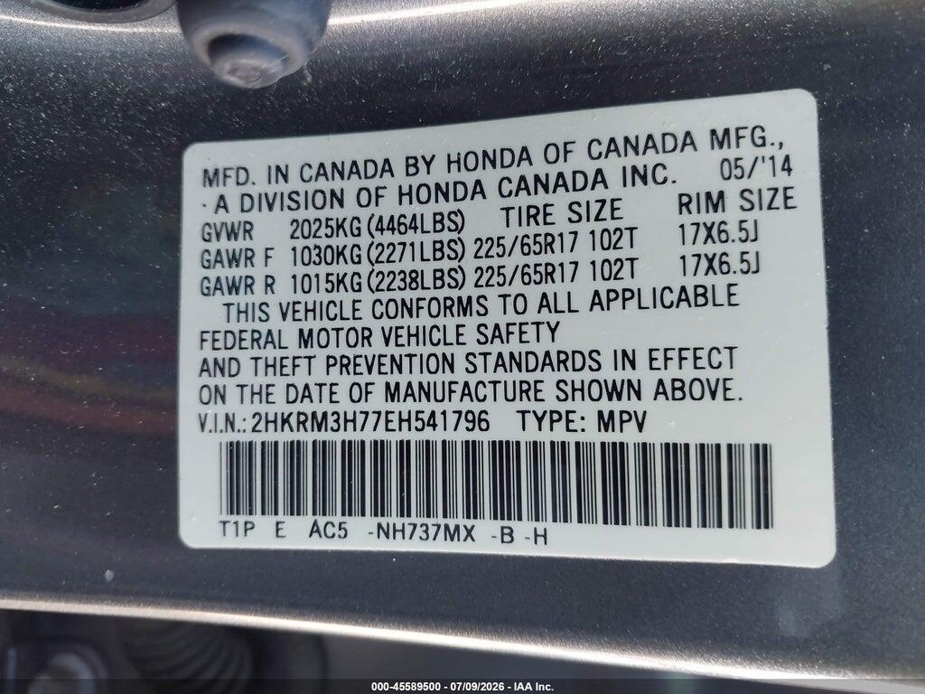 2HKRM3H77EH541796 2014 HONDA CR-V photo no. 9