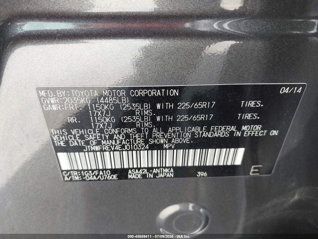 JTMWFREV4EJ010324 2014 TOYOTA RAV4 photo no. 9