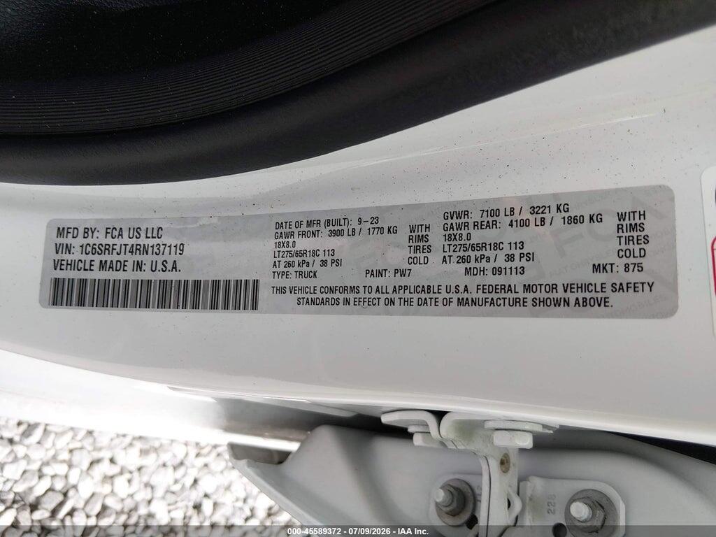 1C6SRFJT4RN137119 2024 RAM 1500 photo no. 9