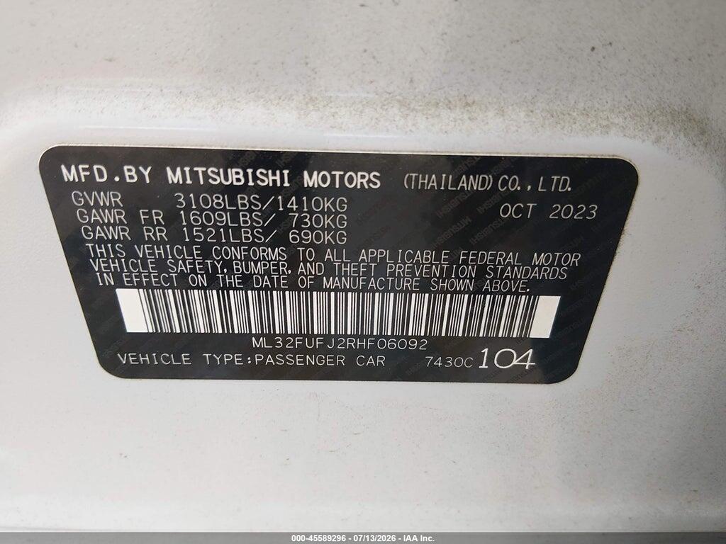ML32FUFJ2RHF06092 2024 MITSUBISHI MIRAGE G4 photo no. 9