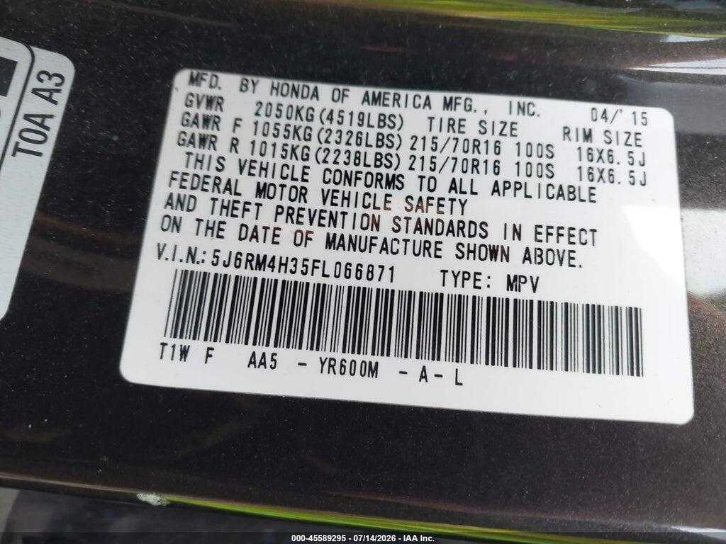5J6RM4H35FL066871 2015 HONDA CR-V photo no. 9