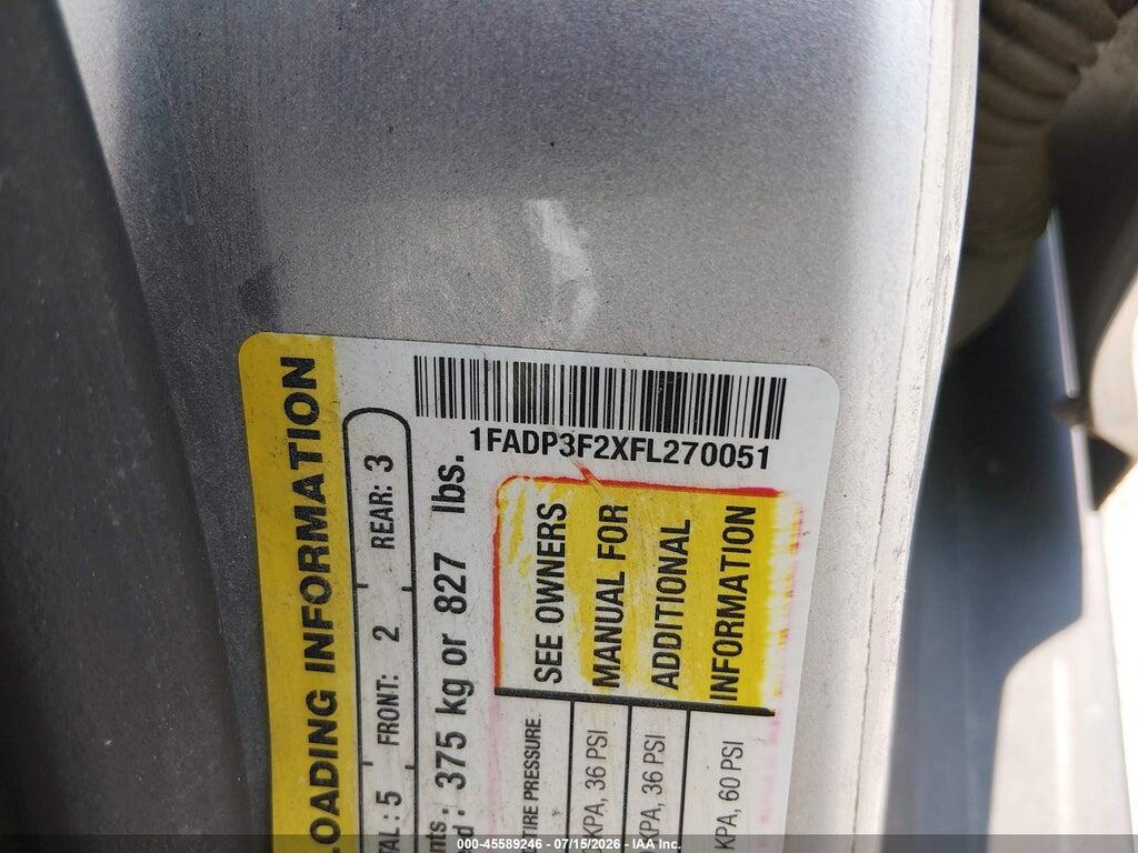 1FADP3F2XFL270051 2015 FORD FOCUS photo no. 9
