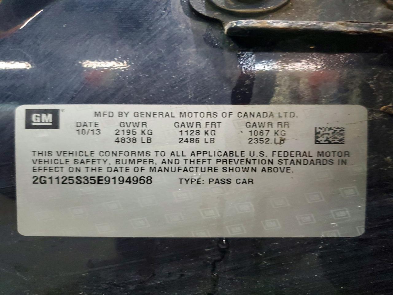 2G1125S35E9194968 2014 CHEVROLET IMPALA photo no. 12