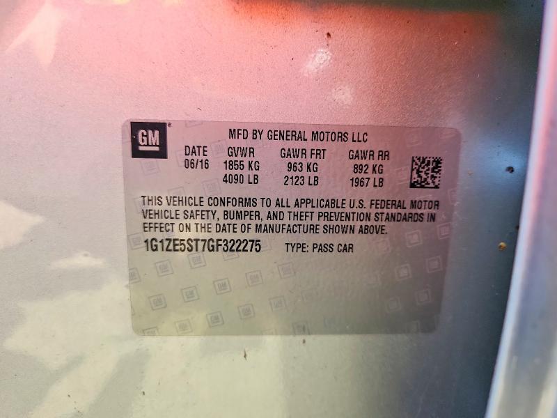 1G1ZE5ST7GF322275 2016 CHEVROLET MALIBU photo no. 12