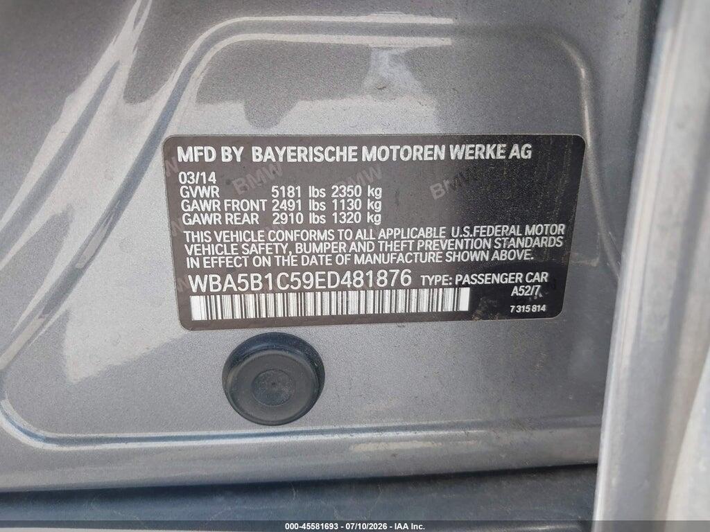 WBA5B1C59ED481876 2014 BMW 535I photo no. 9