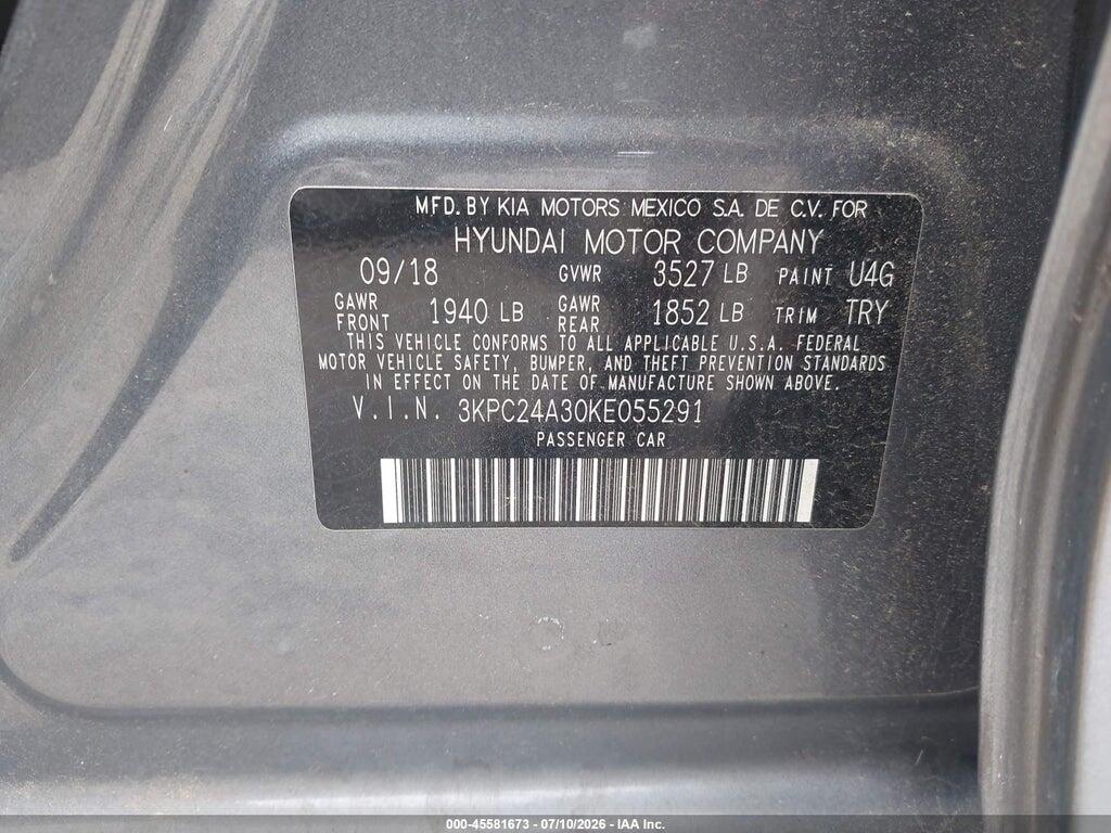 3KPC24A30KE055291 2019 HYUNDAI ACCENT photo no. 9