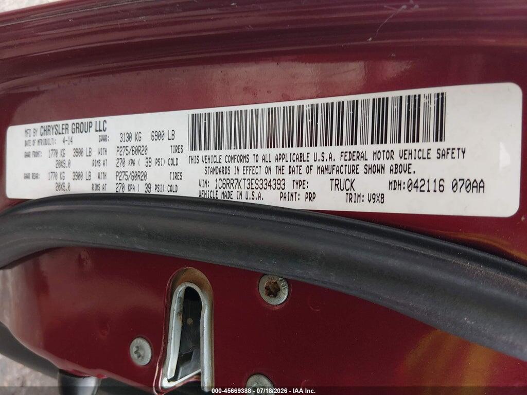 1C6RR7KT3ES334393 2014 RAM 1500 photo no. 9