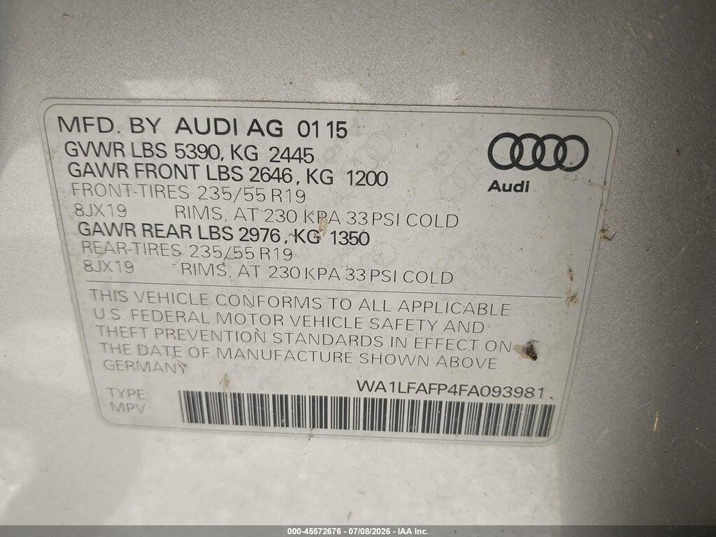 WA1LFAFP4FA093981 2015 AUDI Q5 photo no. 9