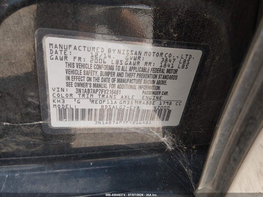 3N1AB7AP7FY216481 2015 NISSAN SENTRA photo no. 9