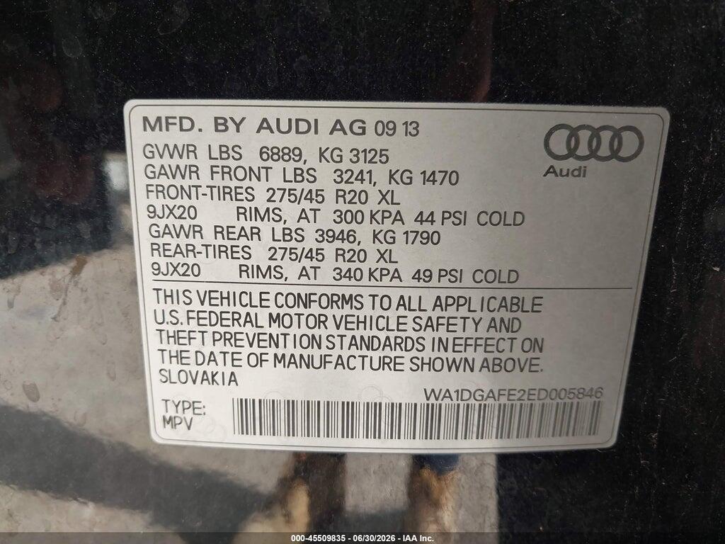 WA1DGAFE2ED005846 2014 AUDI Q7 photo no. 9