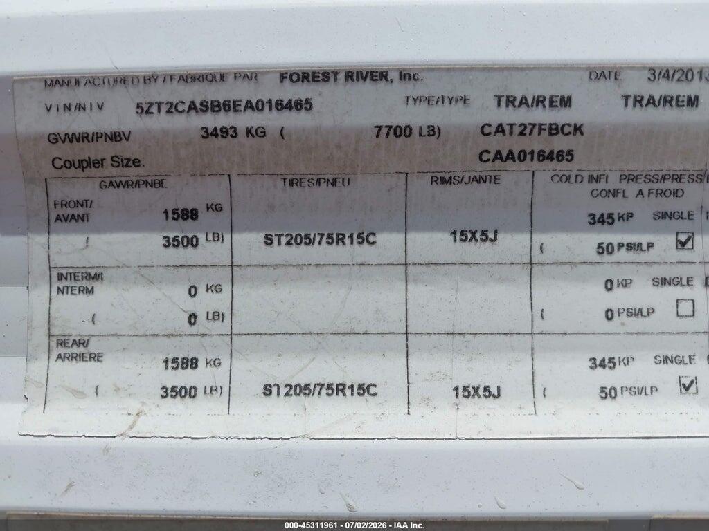 5ZT2CASB6EA016465 2014 COACHMEN BY FOREST R CATALINA SERIES M-27 photo no. 9