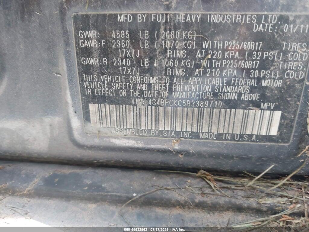 4S4BRCKC5B3389710 2011 SUBARU OUTBACK photo no. 8