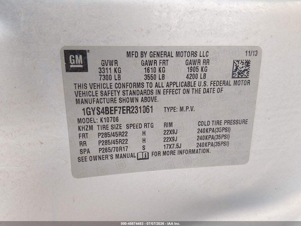 1GYS4BEF7ER231061 2014 CADILLAC ESCALADE photo no. 9