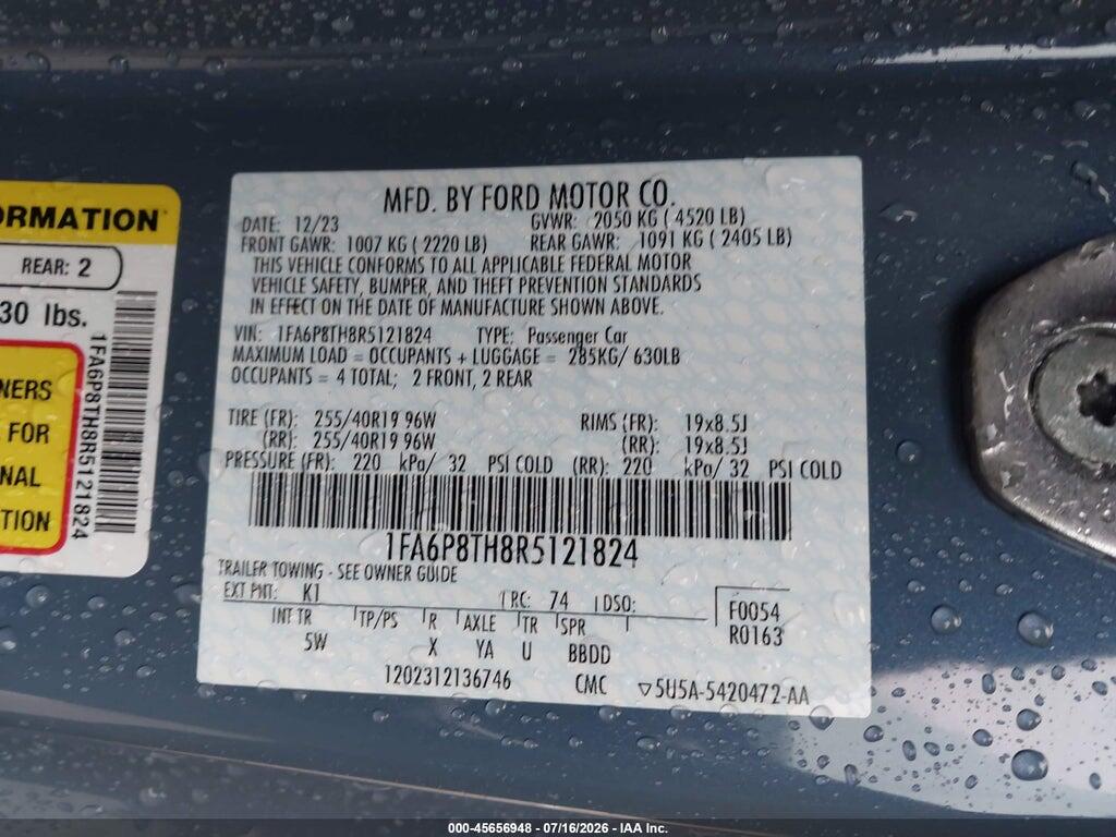 1FA6P8TH8R5121824 2024 FORD MUSTANG photo no. 9