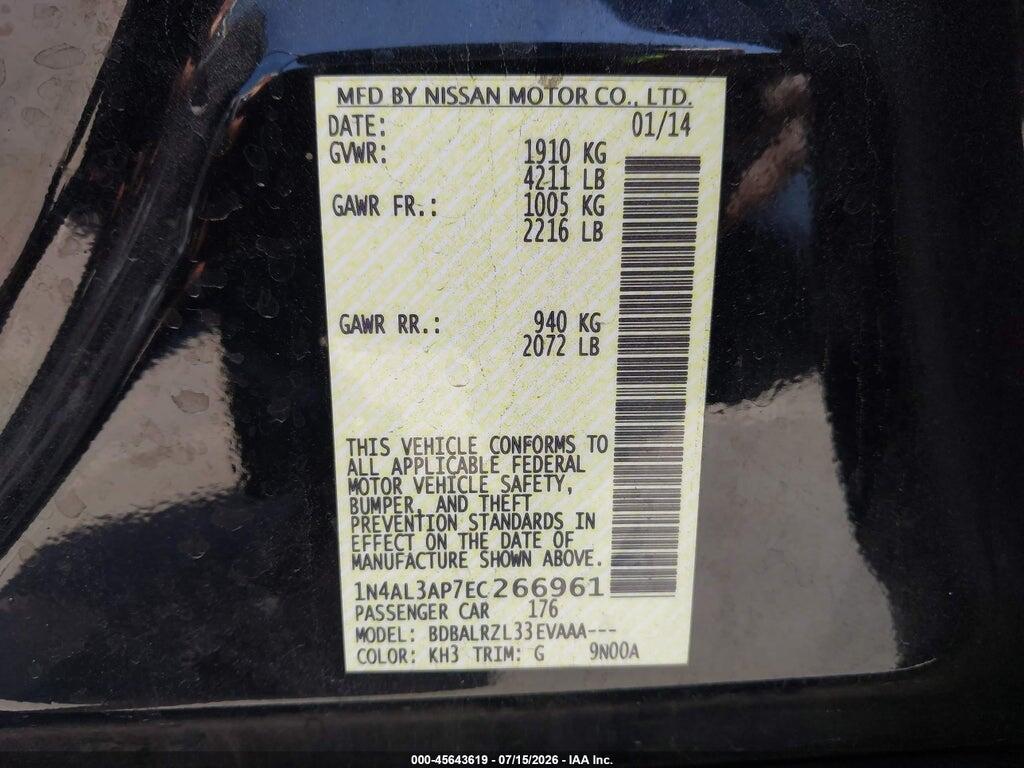 1N4AL3AP7EC266961 2014 NISSAN ALTIMA photo no. 9