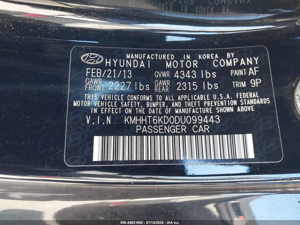 KMHHT6KD0DU099443 2013 HYUNDAI GENESIS photo no. 9