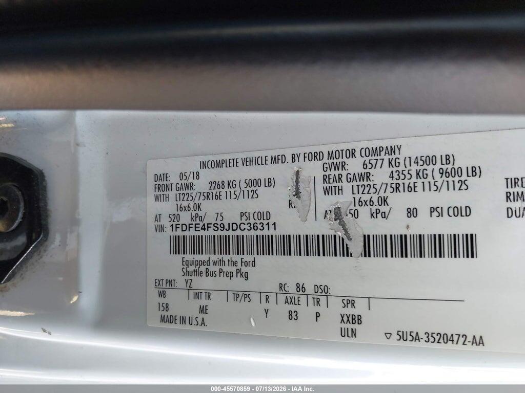 1FDFE4FS9JDC36311 2018 FORD E-450 CUTAWAY photo no. 8