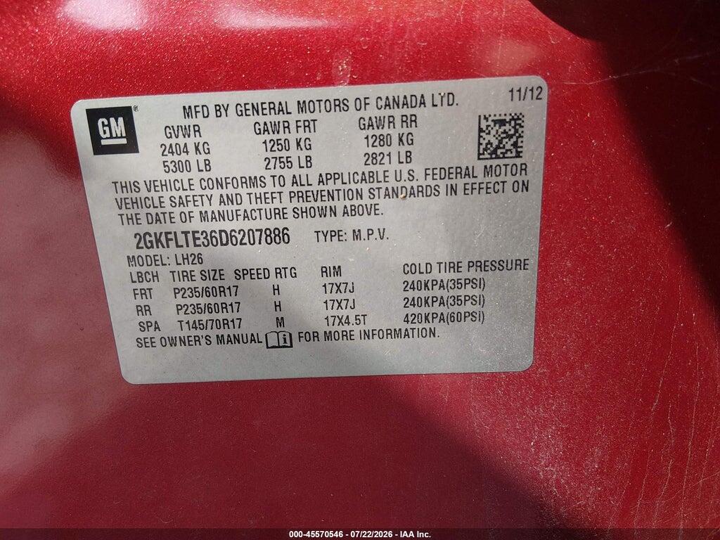 2GKFLTE36D6207886 2013 GMC TERRAIN photo no. 9