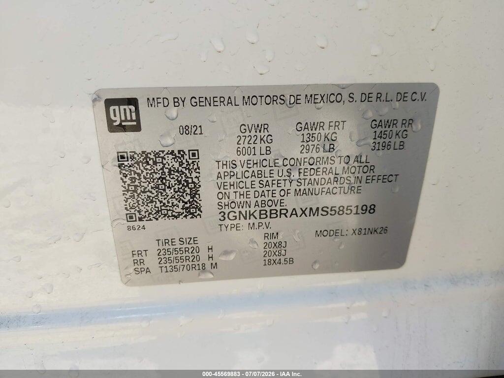 3GNKBBRAXMS585198 2021 CHEVROLET BLAZER photo no. 9