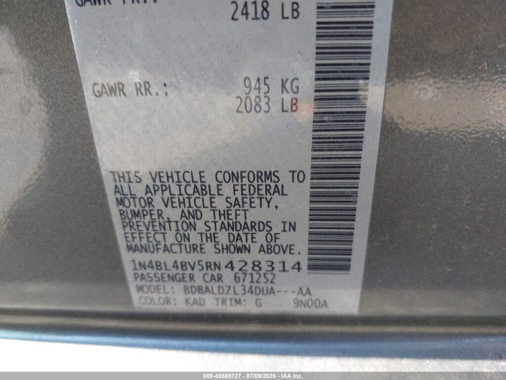 1N4BL4BV5RN428314 2024 NISSAN ALTIMA photo no. 9