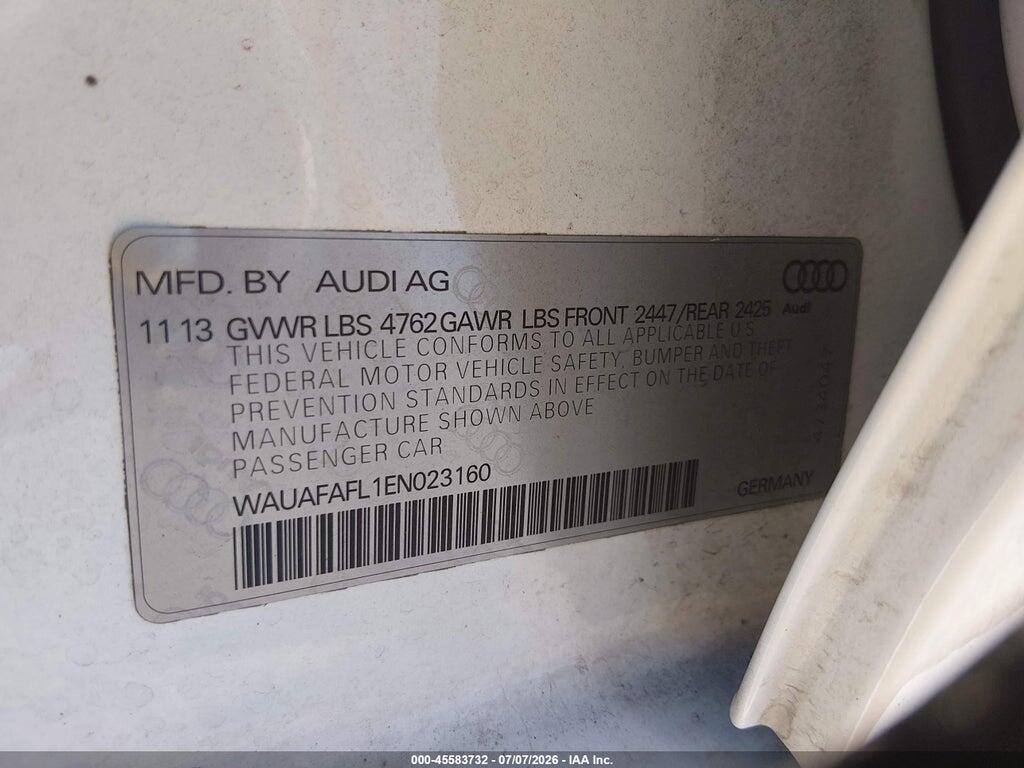 WAUAFAFL1EN023160 2014 AUDI A4 photo no. 9