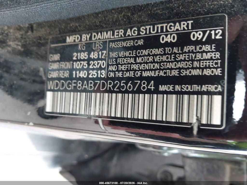 WDDGF8AB7DR256784 2013 MERCEDES-BENZ C 300 photo no. 9