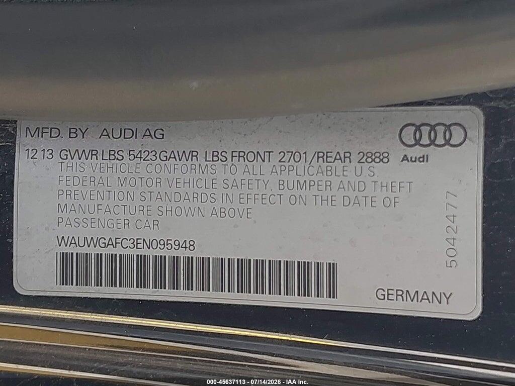 WAUWGAFC3EN095948 2014 AUDI A7 photo no. 9